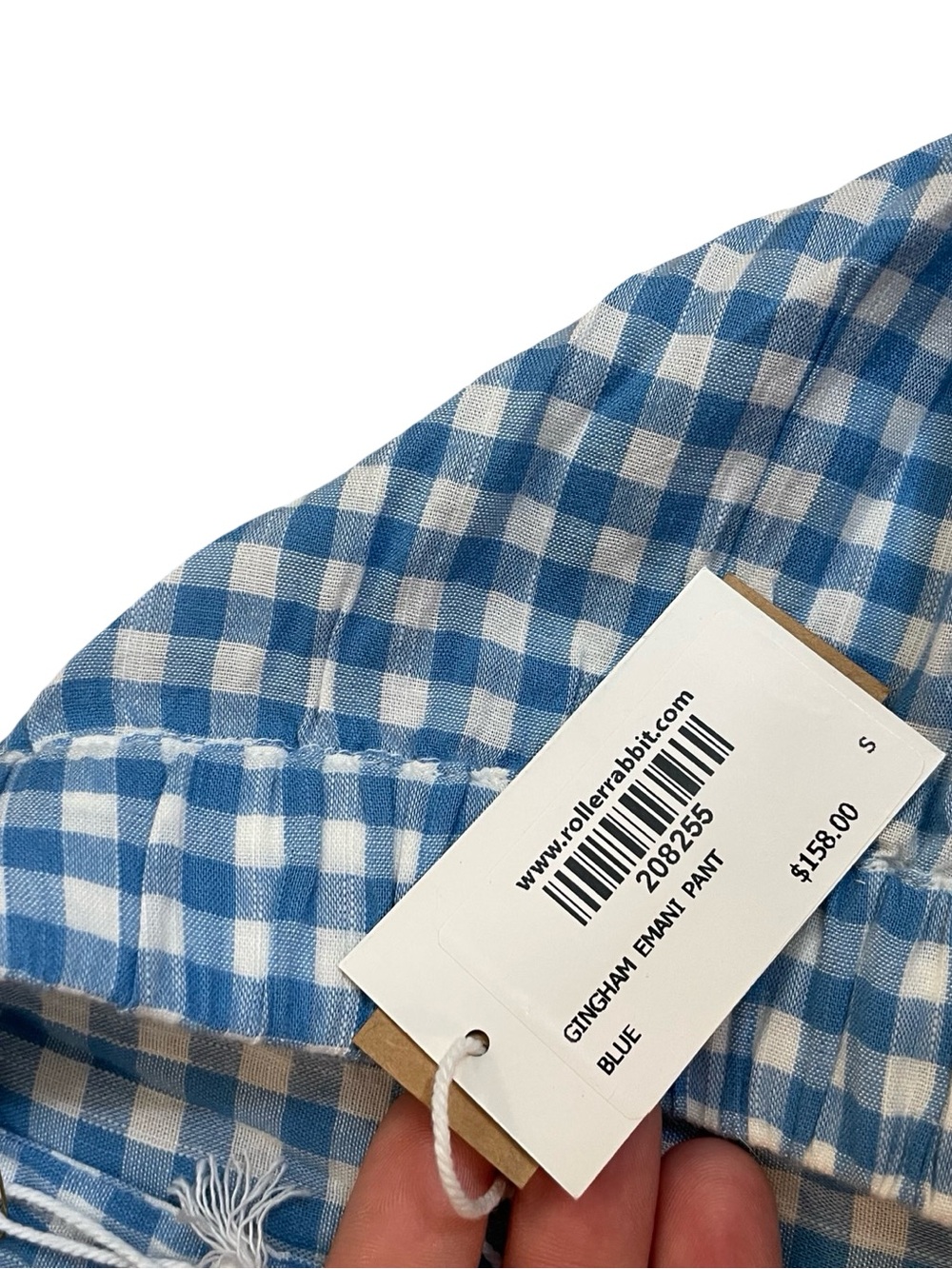 ROLLER RABBIT BLUE GINGHAM EMANI PANTS NEW WITH TAGS - Picture 7 of 12